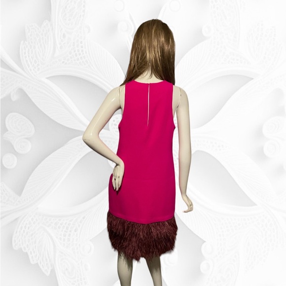 Trina Turk Berry Feather Shift Dress 6 - Picture 4 of 6